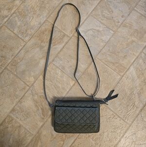 Vera Bradley RFID Quilted Wallet Crossbody Bag in Olive